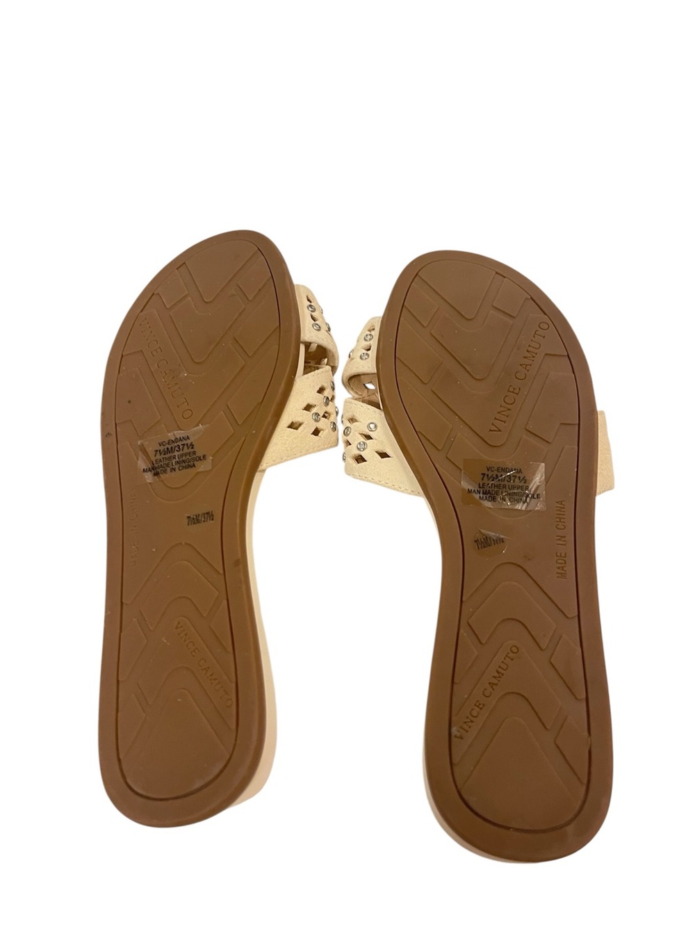 Vince Camuto Endana Ivory Studded Crisscross Slide Sandals Ivory - Picture 3 of 4